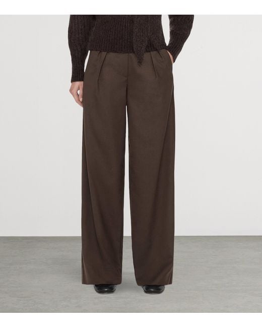 AllSaints Brown Laura Wide-Leg Trousers