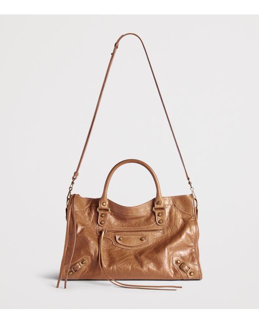 Balenciaga Brown Medium Leather Le City Top-Handle Bag
