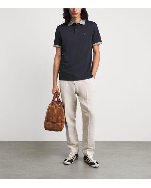 Barbour Blue Cotton Polo Shirt for men