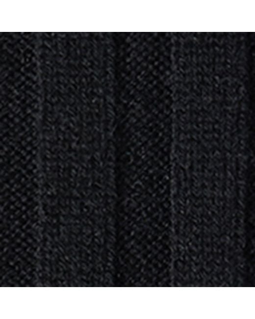 Brunello Cucinelli Black Cashmere Ribbed Scarf for men