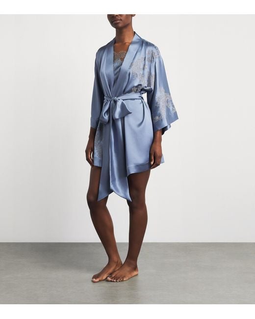 Carine Gilson Blue Short Silk Cérès Robe