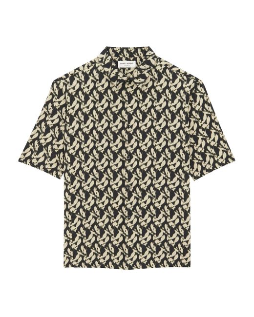 Saint Laurent Black Chemise Color Polo Color Col Color Poi T-Shirt for men