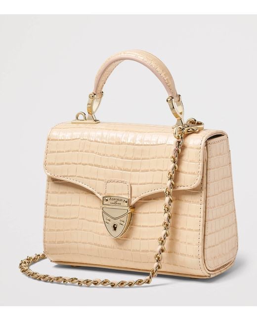 Aspinal Natural Mini Leather Mayfair Top-Handle Bag