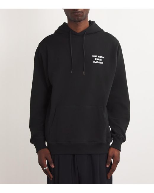 Drole de Monsieur Black Cotton Slogan Hoodie for men