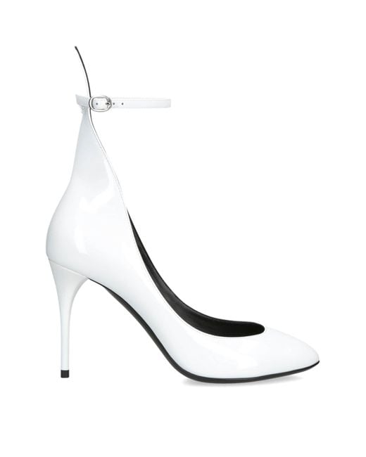 Alaïa White Patent Leather Decollete Pumps 90