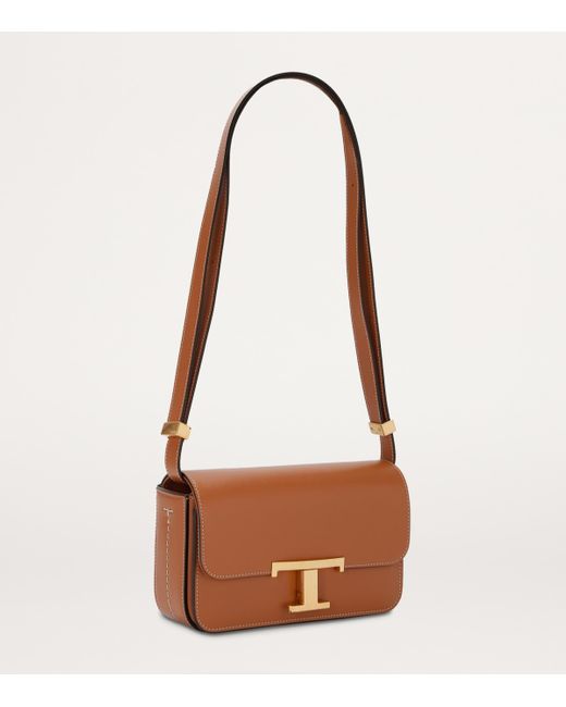 Tod's Brown Leather T Timeless Shoulder Bag