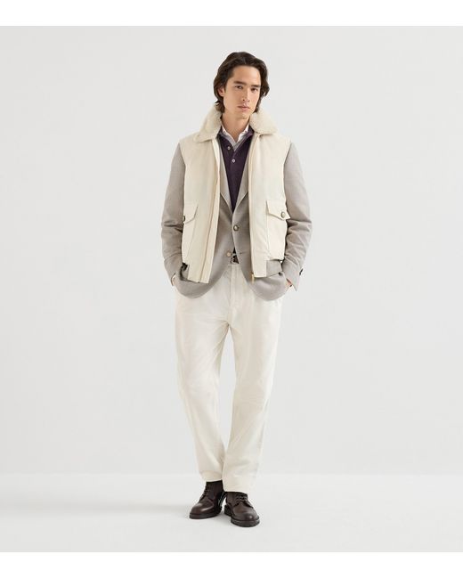 Brunello Cucinelli Purple Cashmere Polo Sweater for men