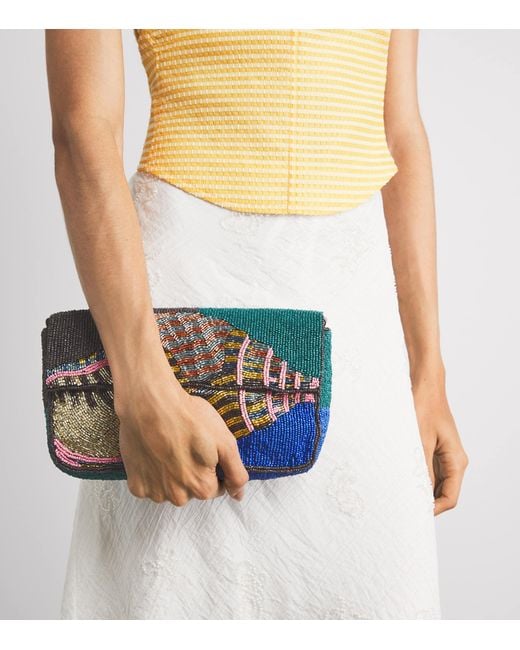 Staud Gray Beaded Timmy Shoulder Bag