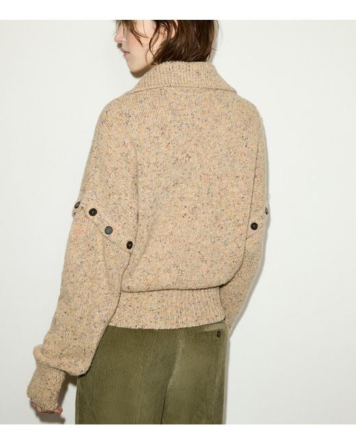 MAX&Co. Natural Wool Button-Detail Cardigan