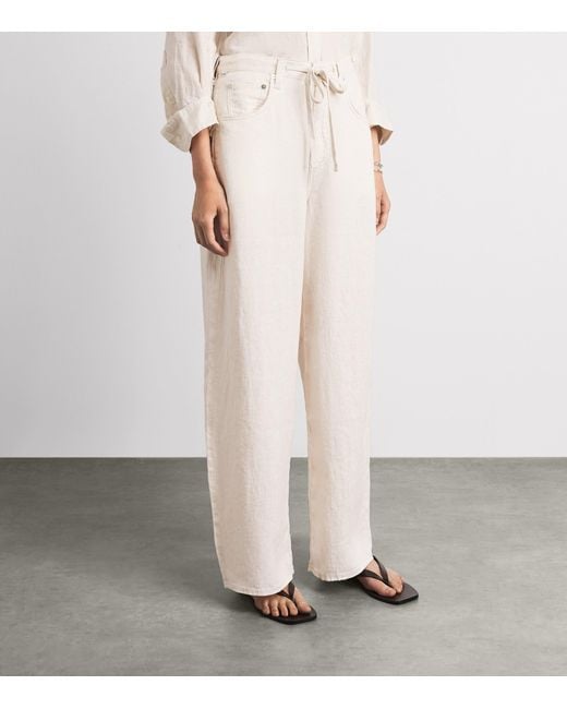 Citizens of Humanity White Denim Brynn Drawstring Trousers