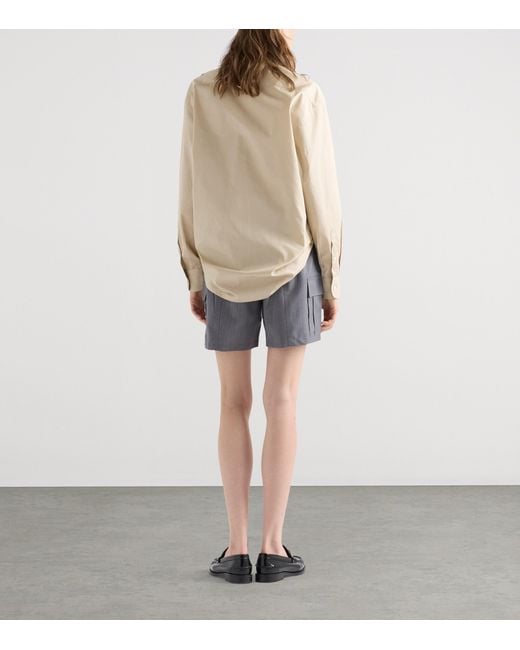 Prada Gray Virgin Wool-Mohair Shorts
