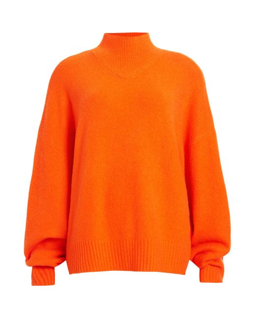 AllSaints Orange Wool-blend Asha Sweater