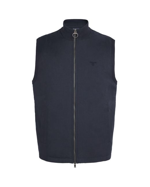 Barbour Blue Cotton Knitted Dryburn Gilet for men