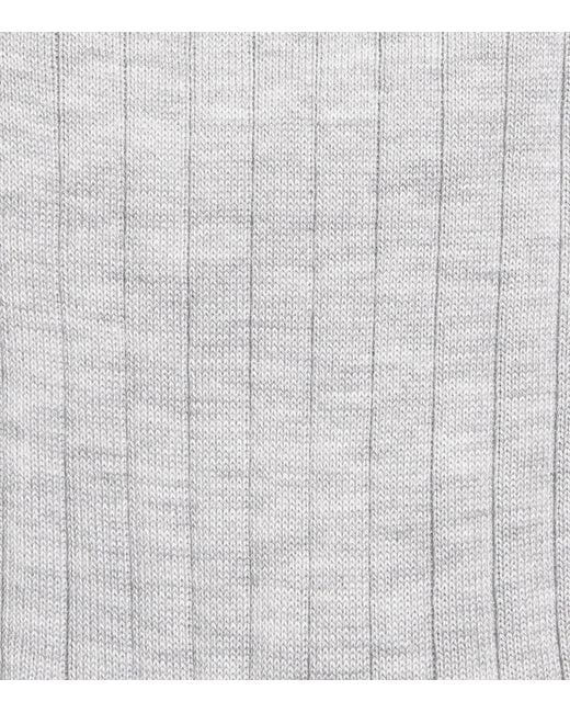 Harrods Green Cotton-Blend Ribbed Socks