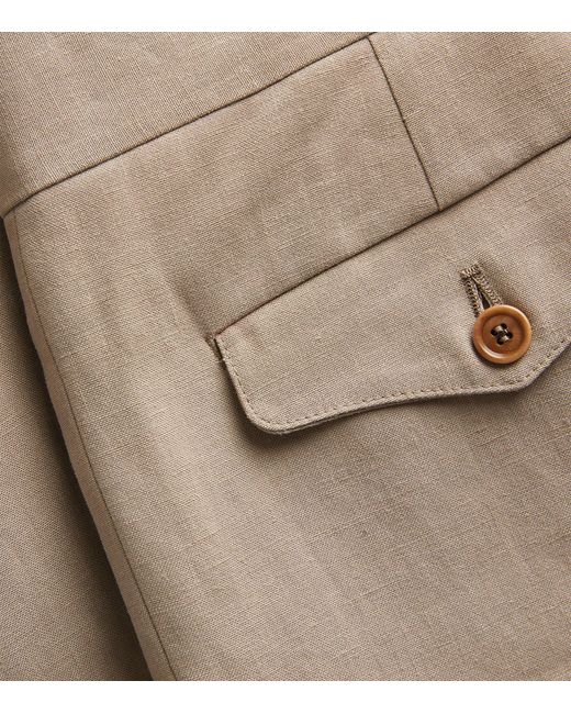 Giorgio Armani Natural Linen Tailored Trousers for men