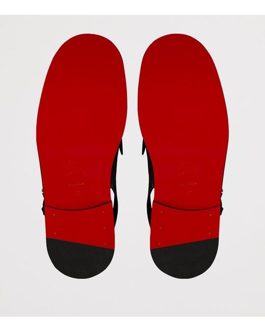 Christian Louboutin Black The Asclepius Leather Slingback Loafers