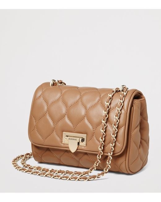 Aspinal Brown Small Leather Lottie Cross-Body Bag
