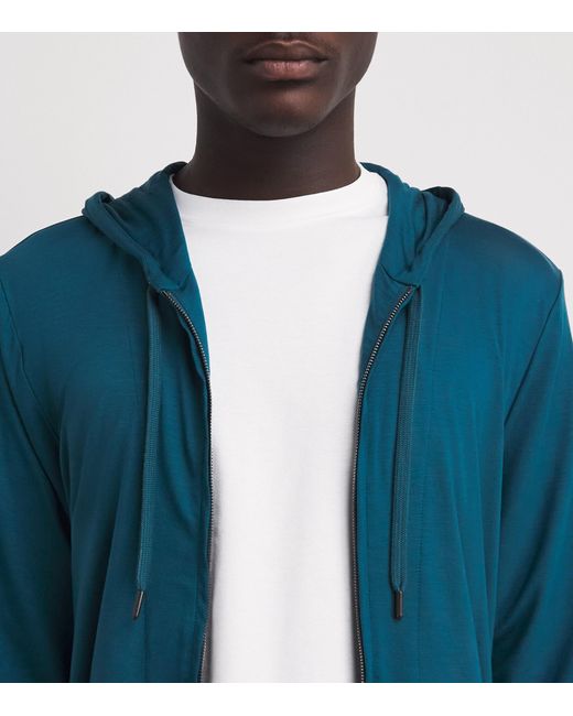 Derek Rose Blue Micromodal Basel Hoodie