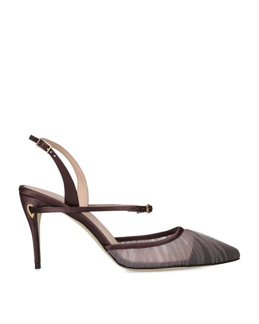 JENNIFER CHAMANDI Metallic Tulle Vittorio Slingback Pumps 85