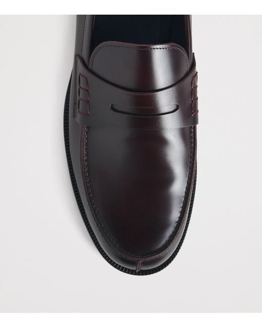 Brioni Brown Leather Loafers for men