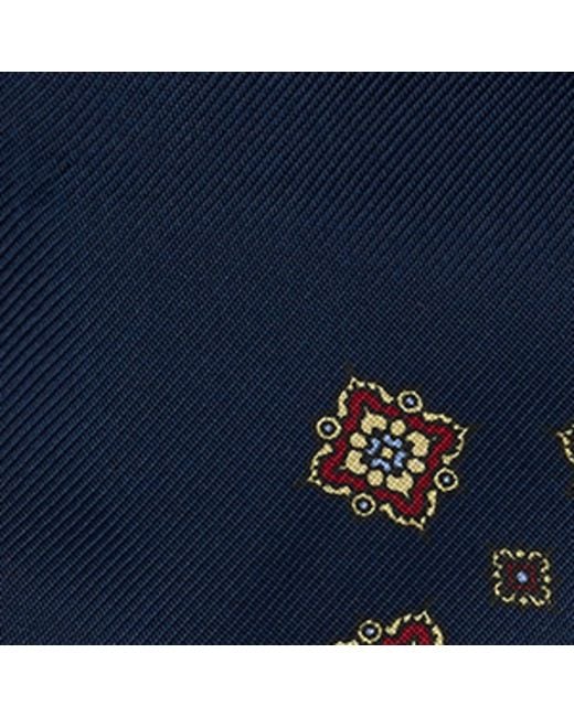 Dunhill Blue Mulberry Silk Rose Pocket Square for men