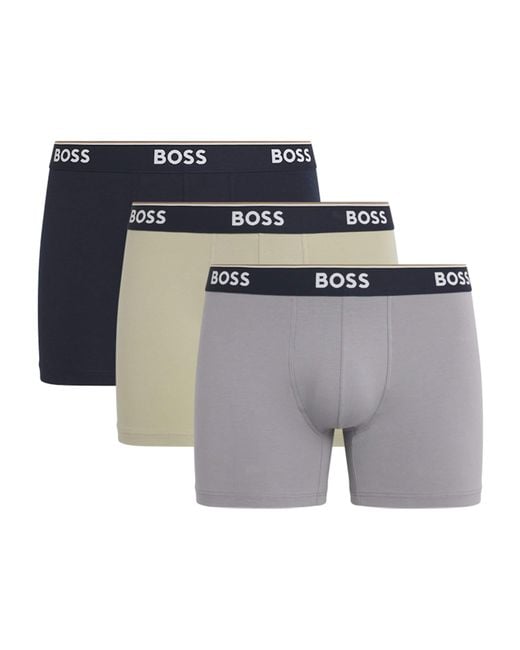 Boss Gray Stretch-Cotton Power Briefs for men