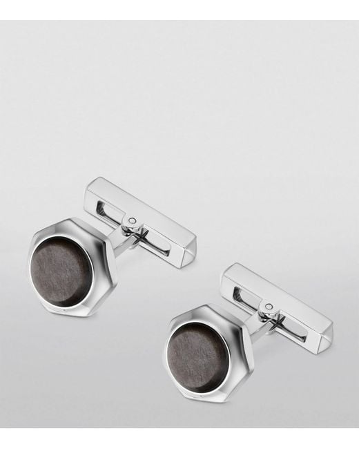 Cartier Metallic Sterling Silver Santos De Cufflinks for men