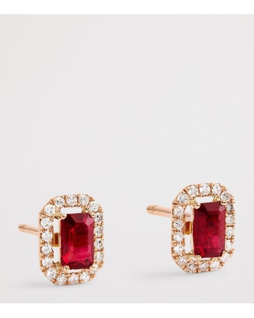 SHAY Red Diamond And Ruby Stud Earrings