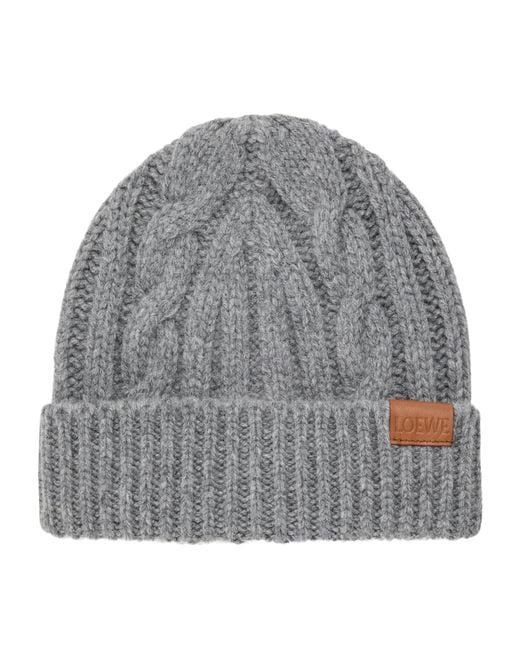 Loewe Gray Wool Beanie