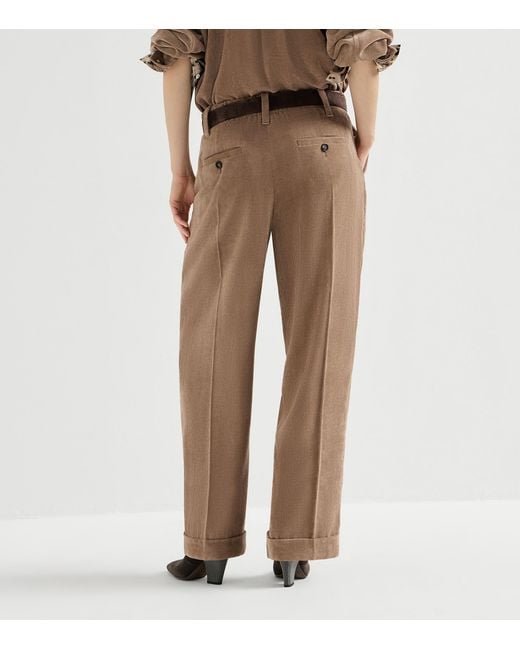 Brunello Cucinelli Brown Elasticated Trousers
