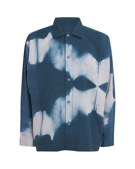 IM MEN Blue Shibori-Dyed Itajime Shirt for men