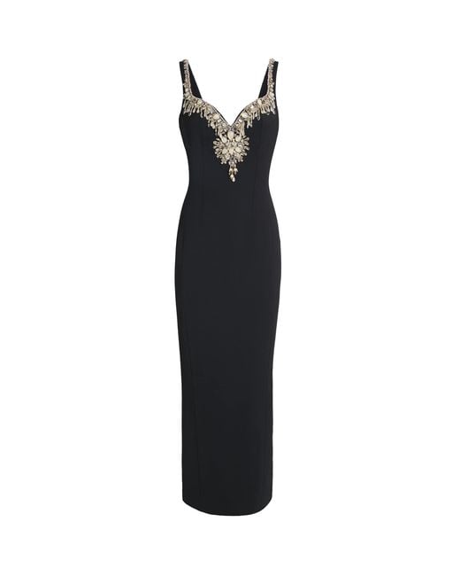 Zuhair Murad Black Cady Embellished Gown