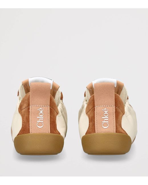 Chloé Natural Leather-Suede Kick Sneakers