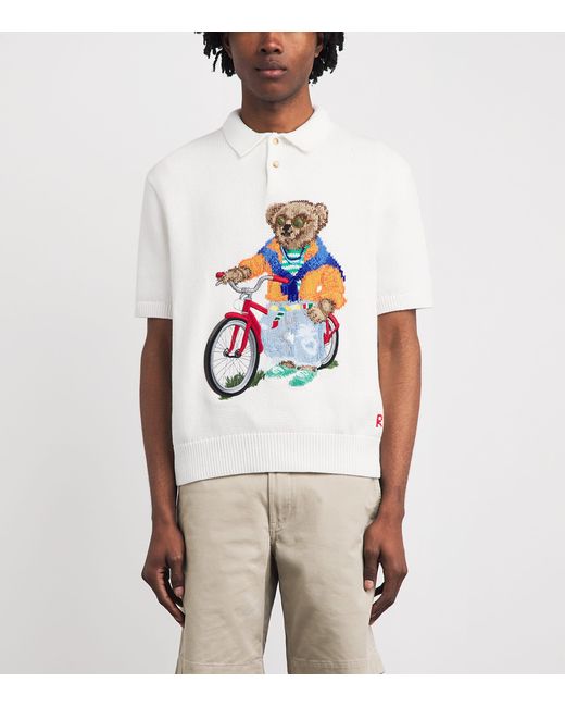 Polo Ralph Lauren White Cotton Bear Polo Shirt for men