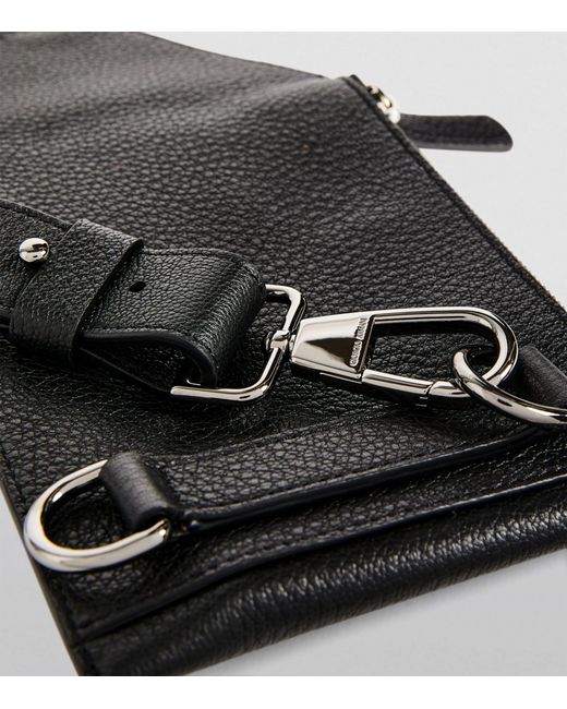 Armani Leather Crossbody Bag in Black for Men Lyst