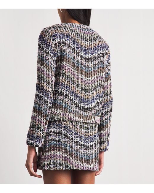 Missoni Gray Zigzag Bouclé Sequinned Jacket