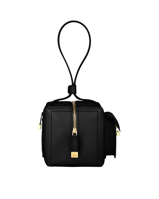 Chopard Black Mini Leather Ice Cube Top-Handle Bag