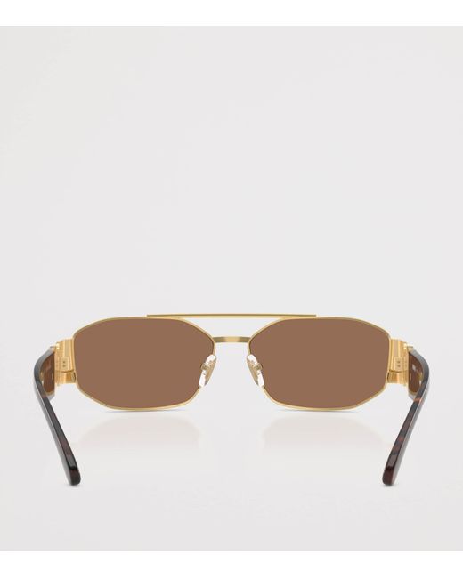 Versace Brown Metal Ve2287 Rectangle Sunglasses for men