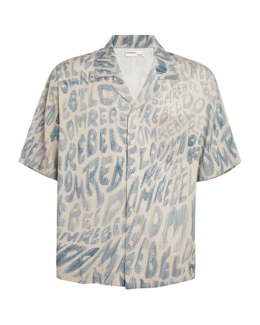 DOMREBEL Gray Writing Print Short-sleeve Shirt for men