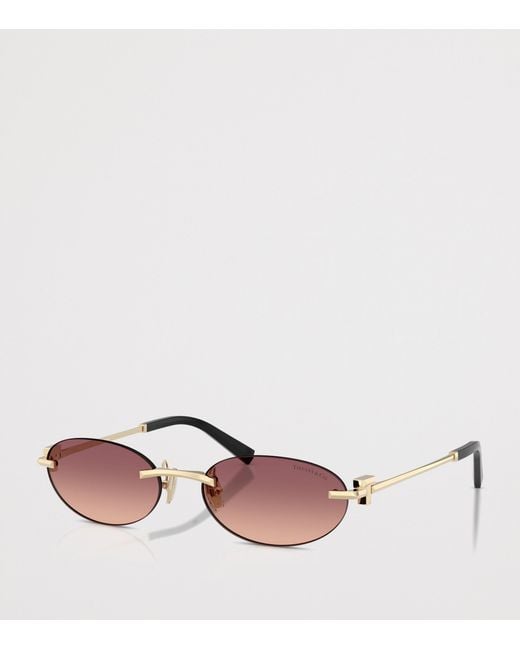 Tiffany & Co Pink Metal Oval Sunglasses