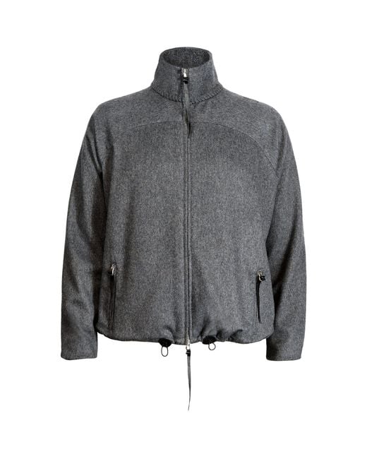 Alan Scott Gray Cashmere-Blend Track Sweater for men