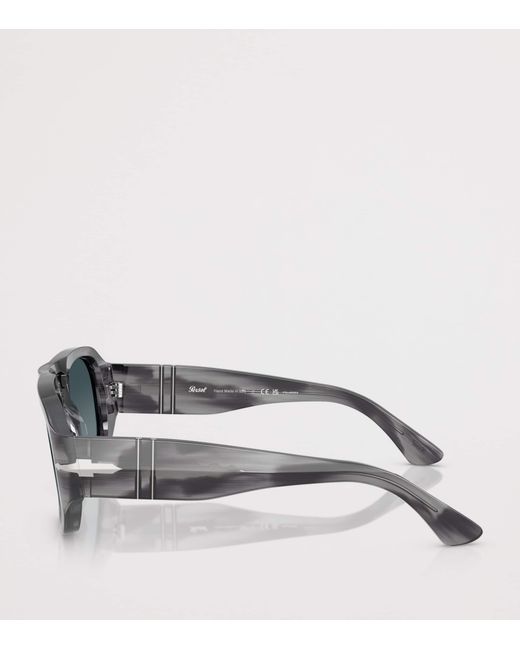 Persol Gray Acetate Vincent Pilot Sunglasses