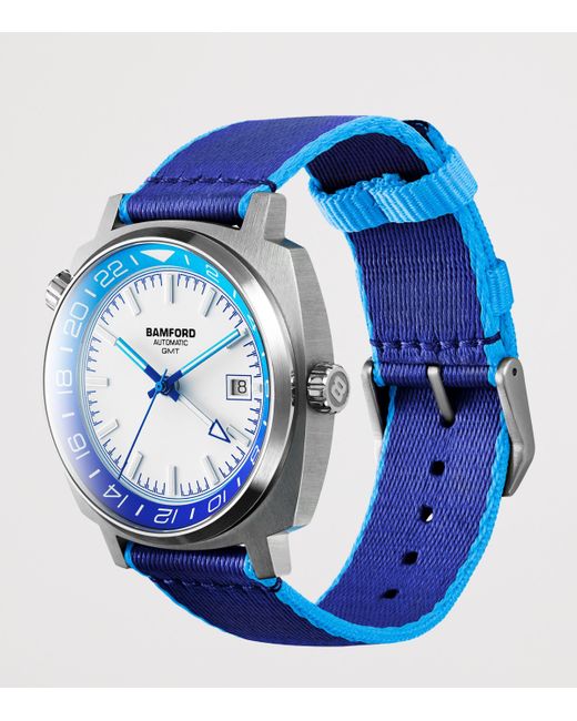 BAMFORD LONDON Blue Stainless Steel Gmt Summer +2 Watch for men