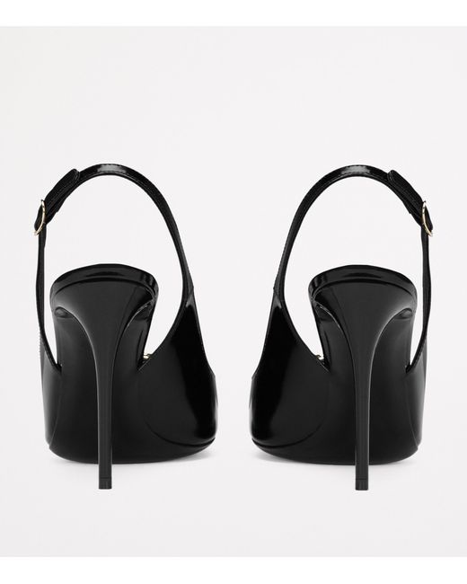 Dolce & Gabbana Black Dg Logo 90 Leather Slingback Pump