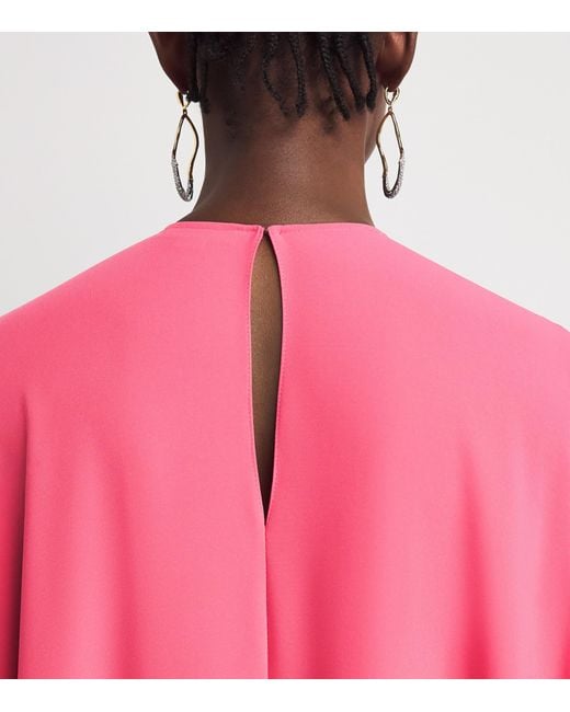 Zuhair Murad Pink Cady Embellished Cape Gown