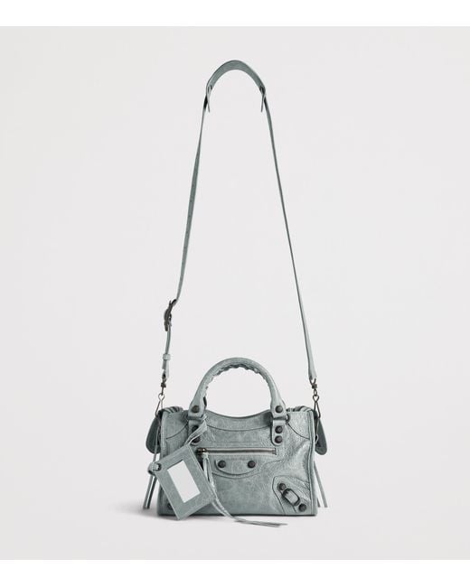 Balenciaga Gray Mini Lambskin Le City Top-Handle Bag