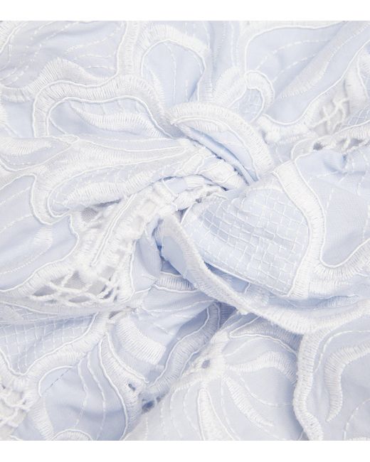 Sandro Blue Broderie Anglaise Crop Top