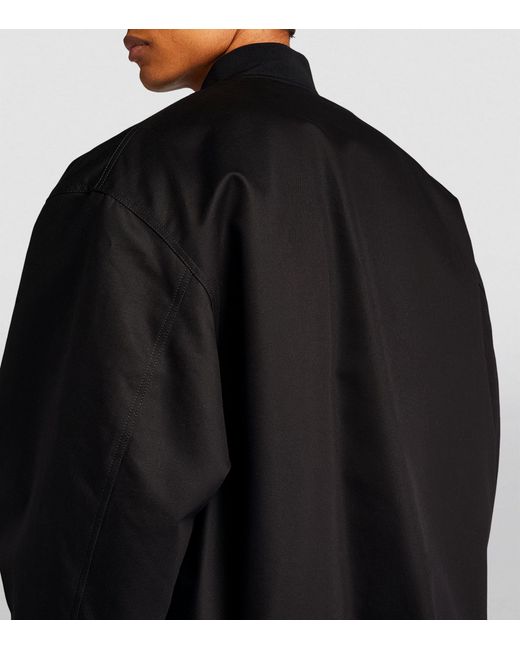 OAMC Black Cotton Logo Bomber Jacket for men