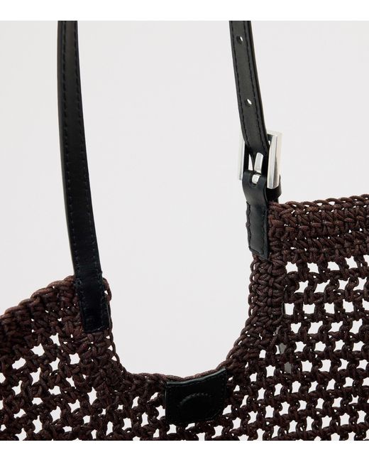 AllSaints Black Crochet Ara East-West Tote Bag