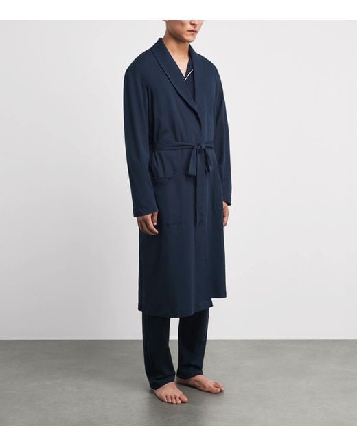 Hanro Blue Cotton Night & Day Robe for men